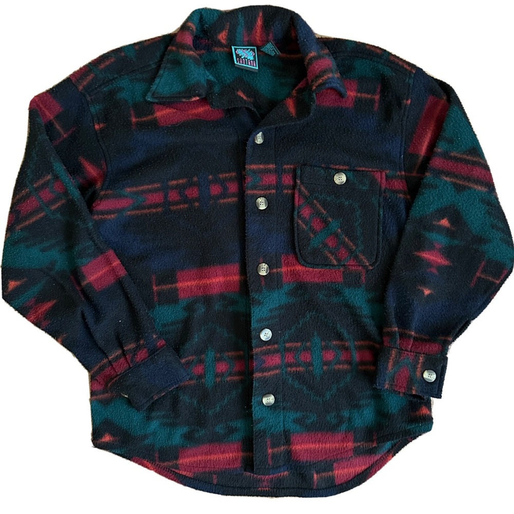 Vintage 80’s Aztec Pendleton Styled Fleece Botton Down